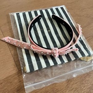 Lele sadoughi headband slim blush pink ribbon pearl bow